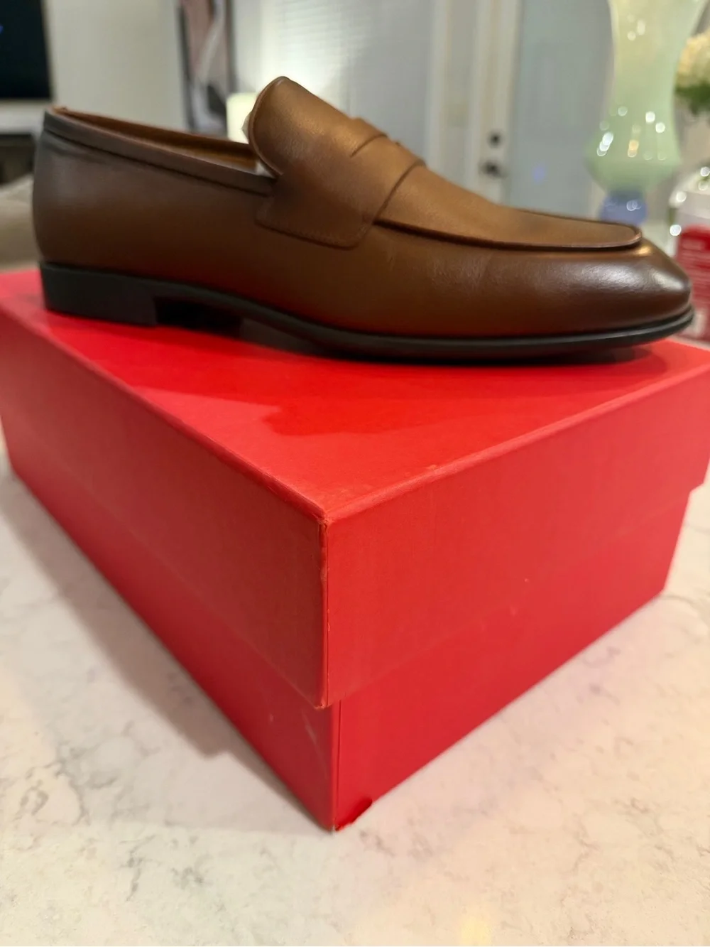 Salvatore Ferragamo Brown Leather Penny Strap Loafers